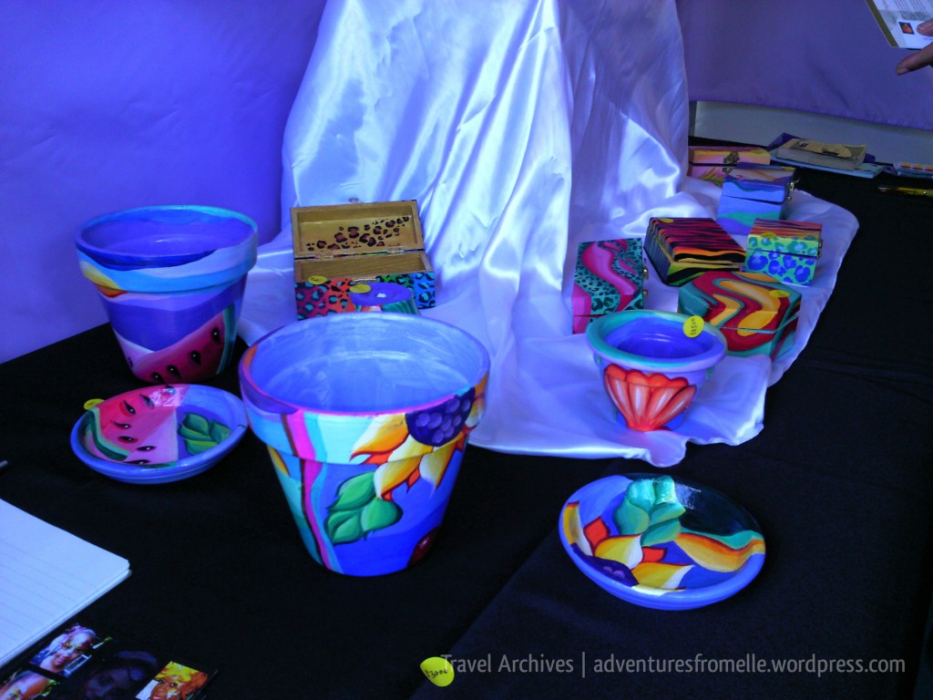 handpainted pots- liguanea art festival 2017