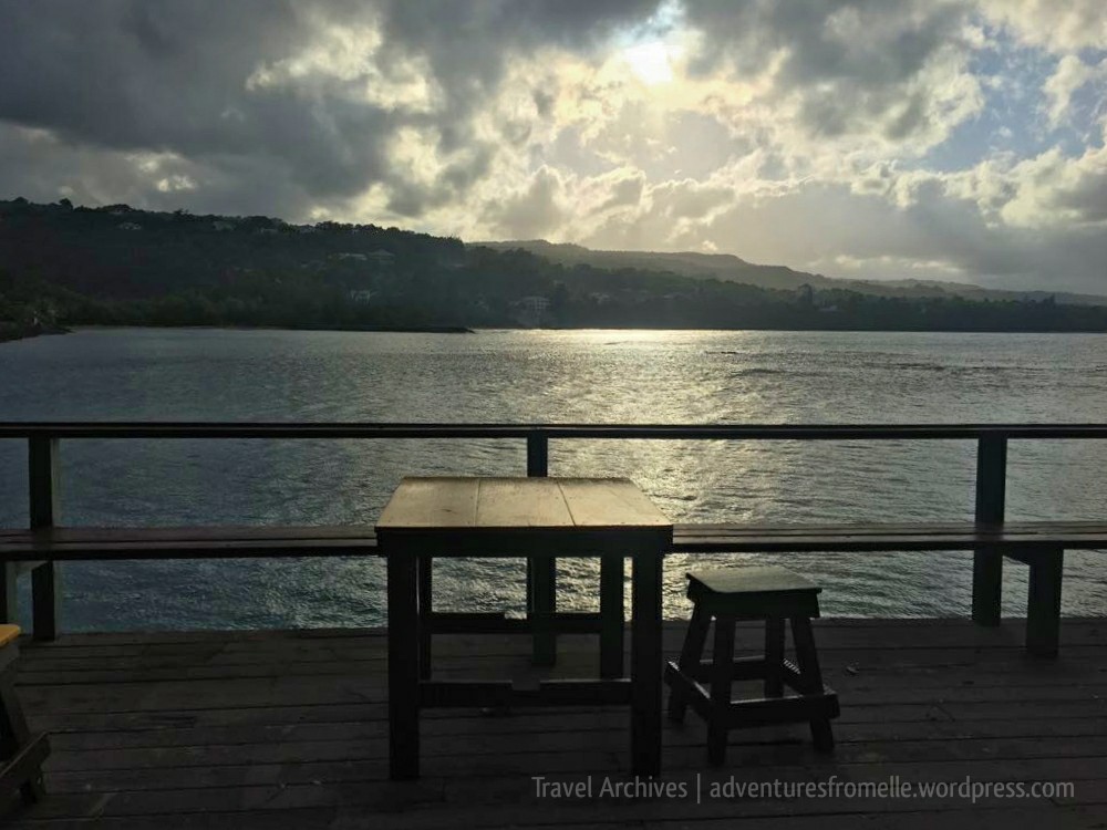 seating overlooking the sea at james bond beach