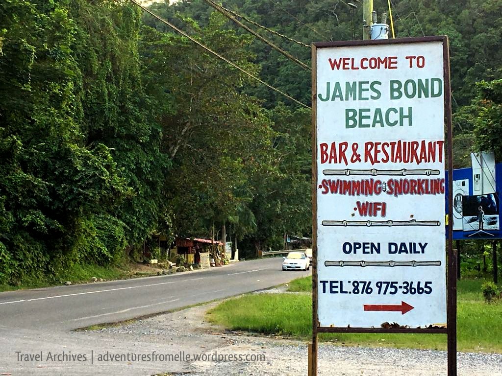 welcoming sign james bond beach