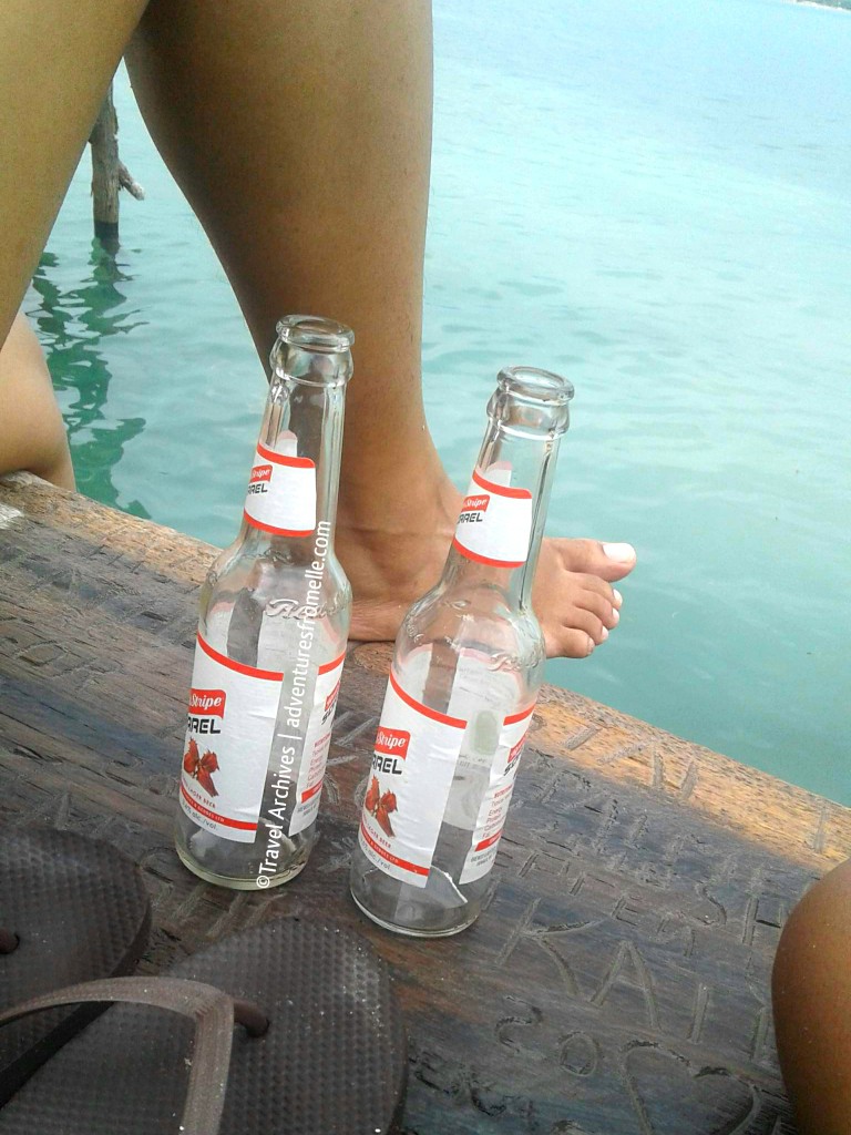 pelican bar- empty bottles