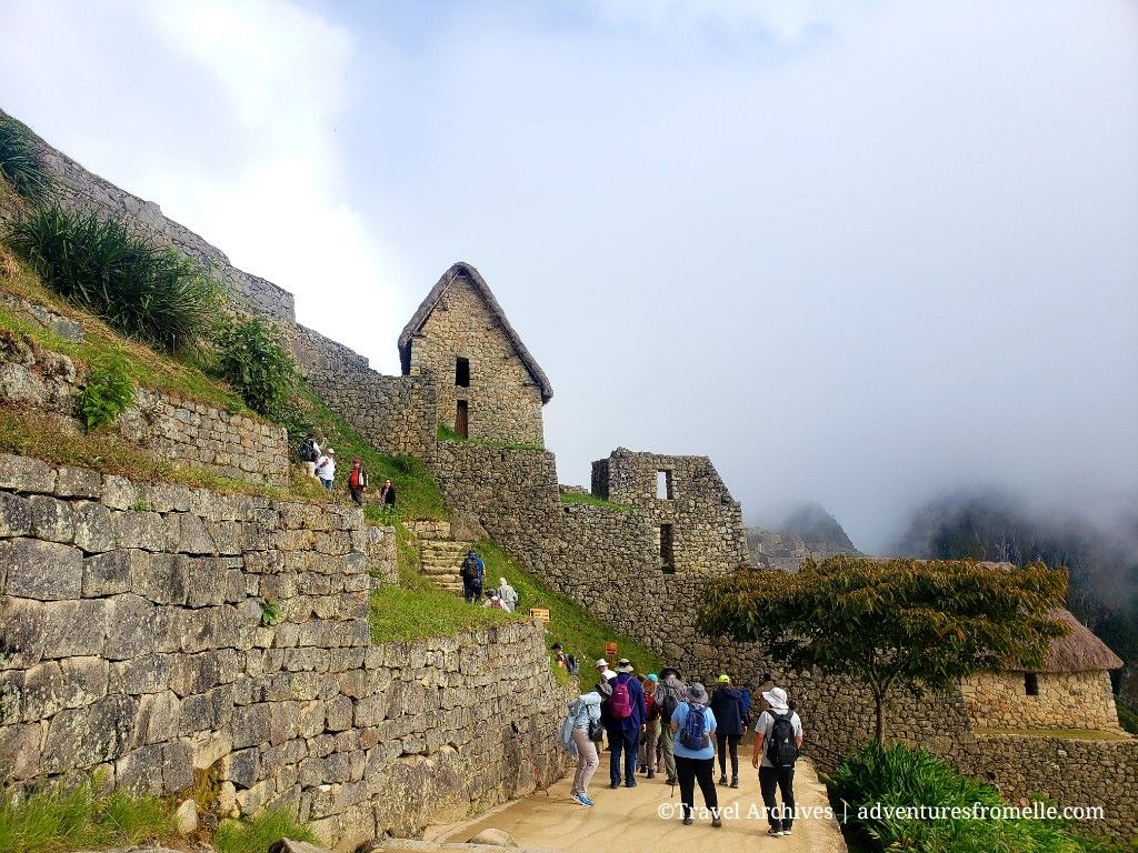 Tourists hiking at Machu Picchu