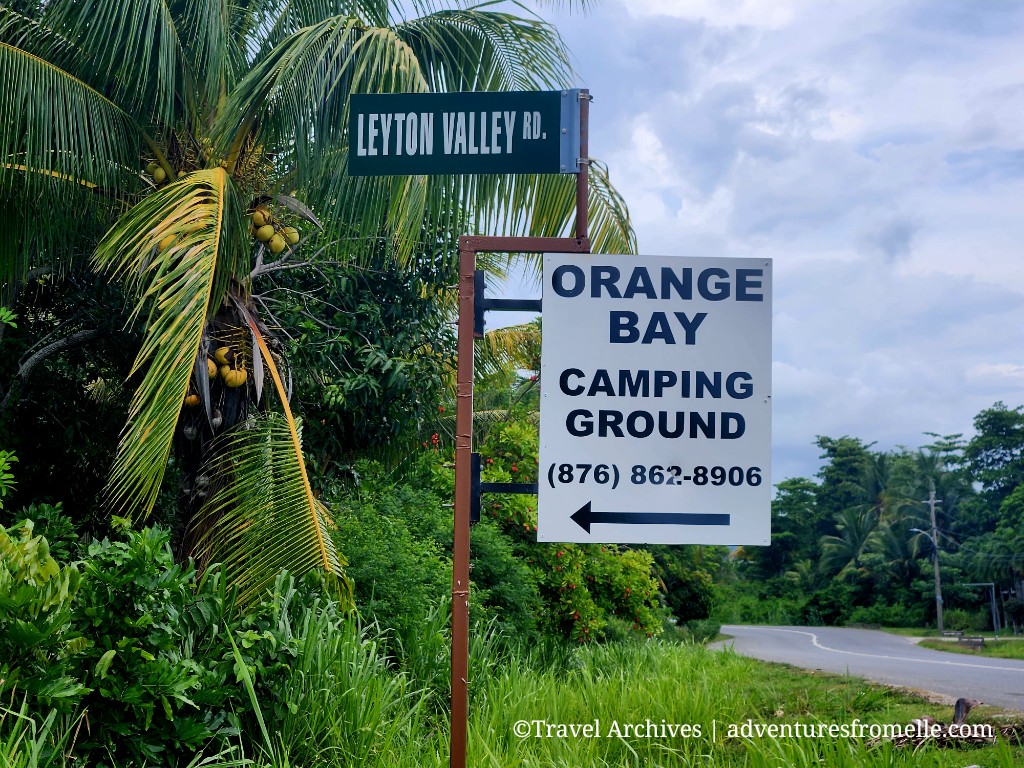 Sign for orange bay camping ground